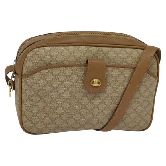 CELINE Macadam Canvas Shoulder Bag Beige - Picture 1 of 15